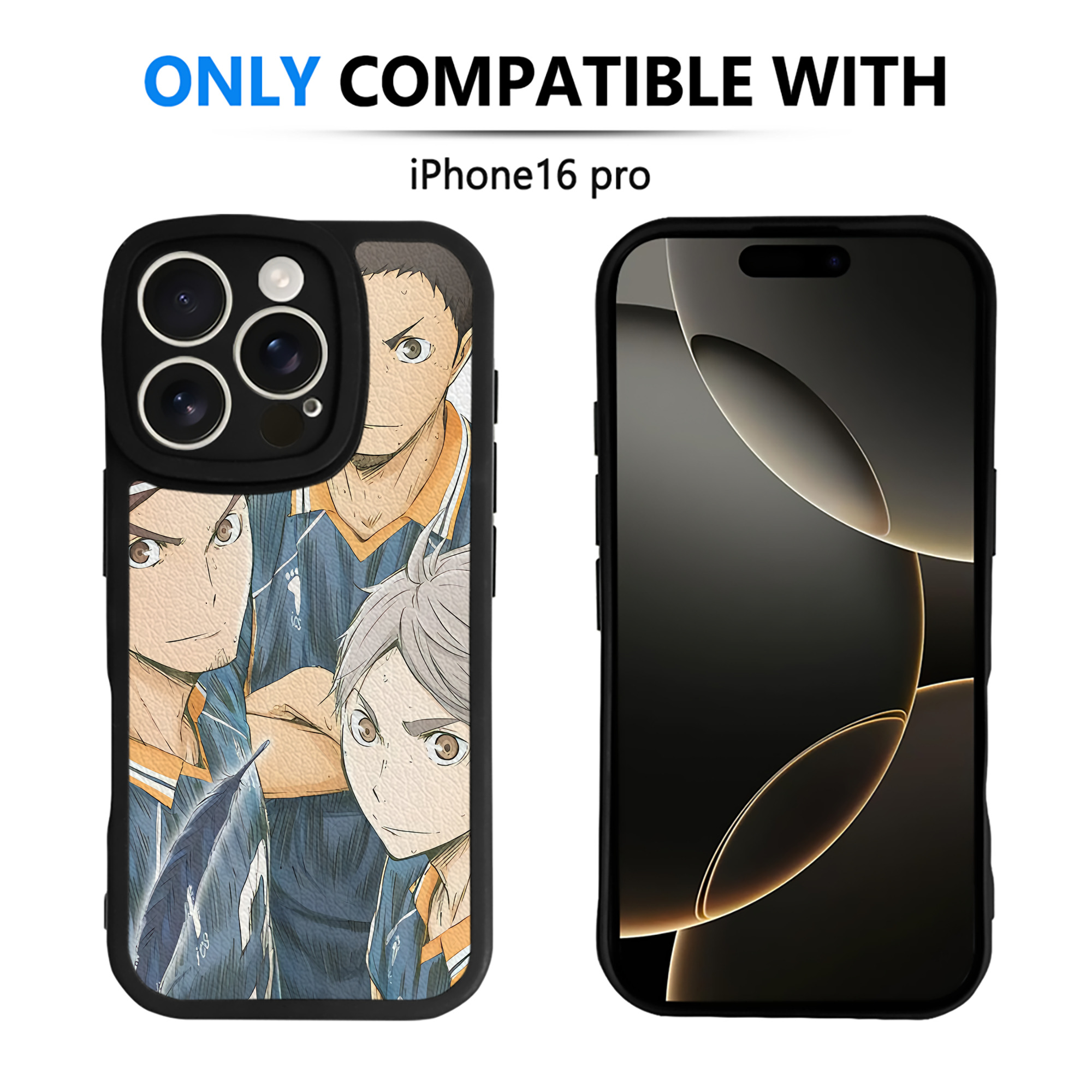 （画像用） ハイキュー!! Haikyu!! 【iPhone 16シリーズ対応】シリコンスマホケース（レザー調） 材質：シリコン